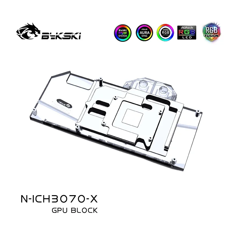 Bykski-GPU Water Cooling night pour Inno3D GeForce RTX 3070 Ice Dragon Super Edition, GPU Water nights avec Backplate N-ICH3070-X