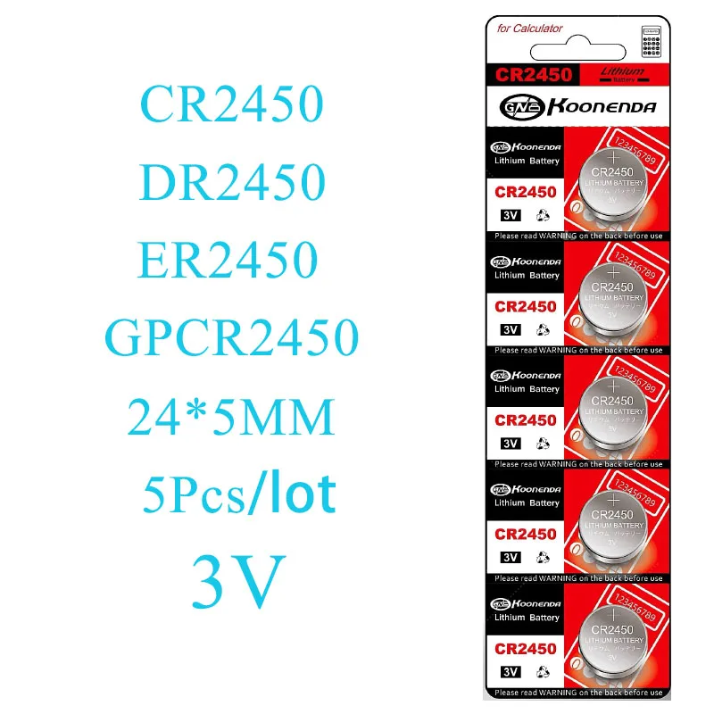 4Card CR2450 3V Lithium Button Batteries 2450 5029LC LM2450 DL2450 CR2450N BR2450 Cell Coin for Watch screwdriver