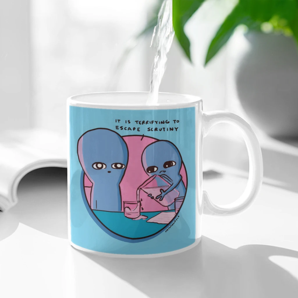 

Escape Scrutiny Ceramic Cup Coffee Oatmeal Breakfast Cup Creative Personality Mug