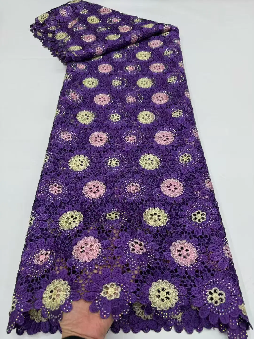 

African Swiss Voile Lace In Switzerland With 3D Flower Embroidery 2026 Guipure lace Quality Water Soluble Fabric Dress Sewing