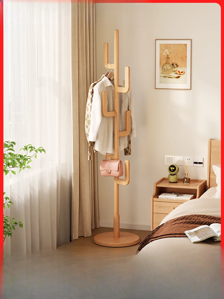 

Hanger on the floor, bedroom, living room, household clothes rack, room simple clothes rack, all solid wood clothes rack