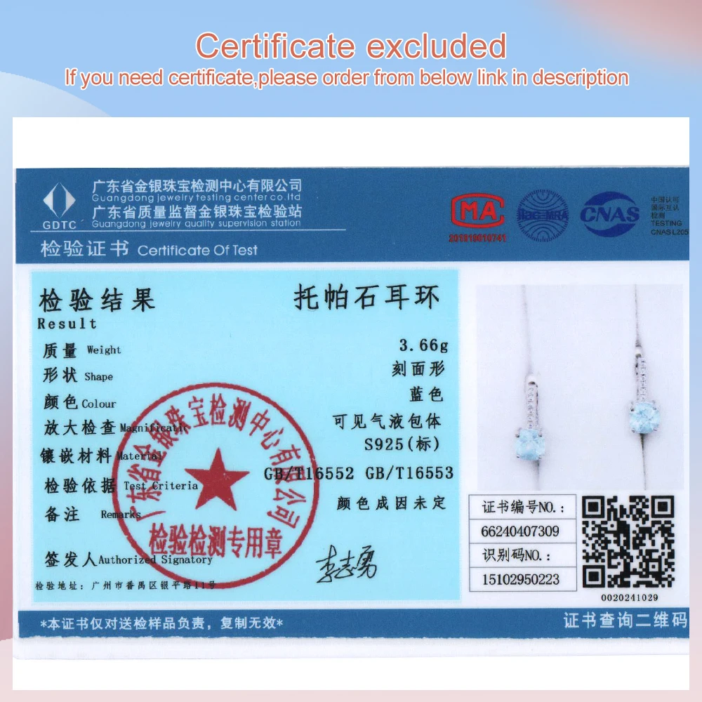 تصميم بسيط لشهر نوفمبر جوهرة الميلاد الطبيعية السماء الزرقاء توباز الشطرنج قطع الأحجار الكريمة أقراط فضية للنساء والفتيات المجوهرات الراقية