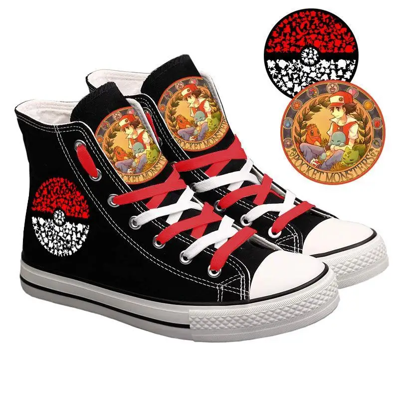 2024 new Canvas plus size Female Pikachu Korean Version Casual Women's Shoes man Breathable Student black Shoes
