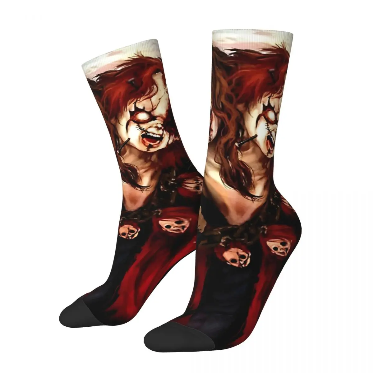 

Crazy compression Funny Sock for Men Vintage C-Chucky Quality Pattern Crew Sock Casual