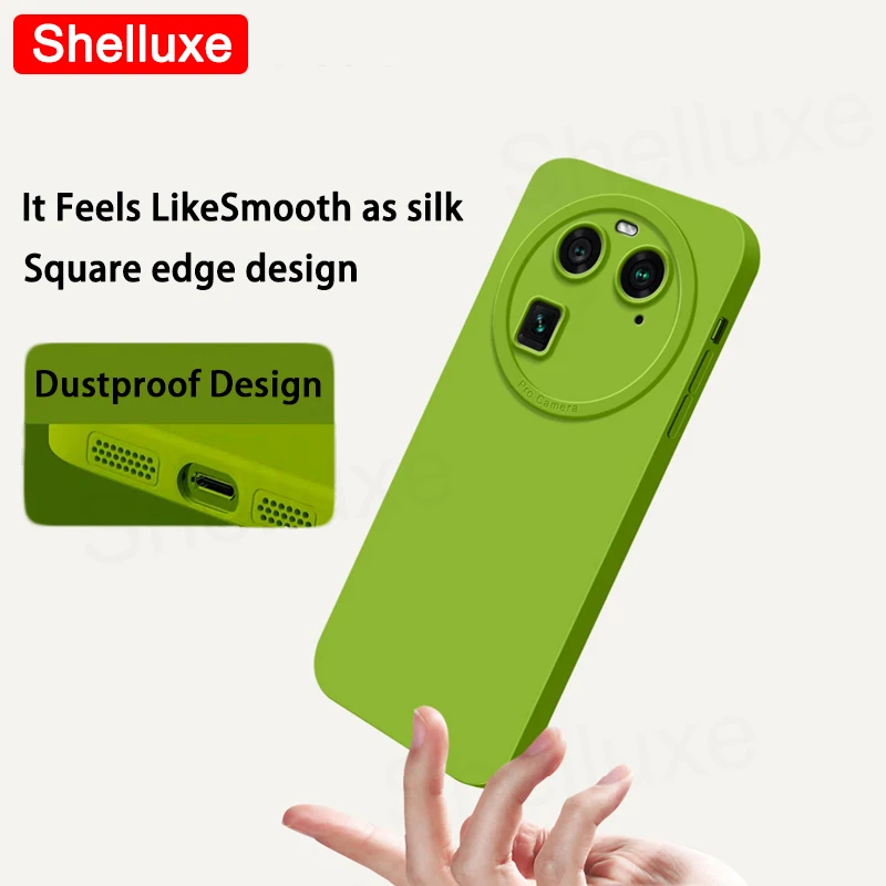 For FindX6 Case Shelluxe Square Liquid Silicone Soft Cover For OPPO Find X6 Pro X6Pro X7 X7Ultra FindX7 Ultra Phone Cases