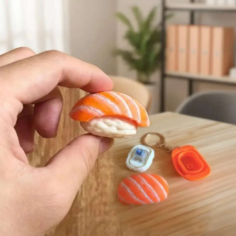 3D-gedruckter Clicker-Sushi-Schlüsselanhänger, Taschenanhänger, Rucksack-Schlüsselring, Anti-Stress-Fidget-Geschenkspielzeug – Detail 6