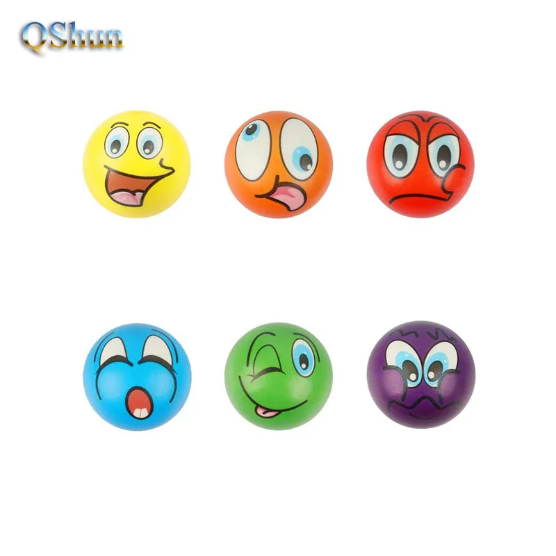 6pcs 6.3cm Squeeze Ball Toy Football Basketball Soft Foam Sponge Anti stress Baseball Tennis Toys for Kids Children