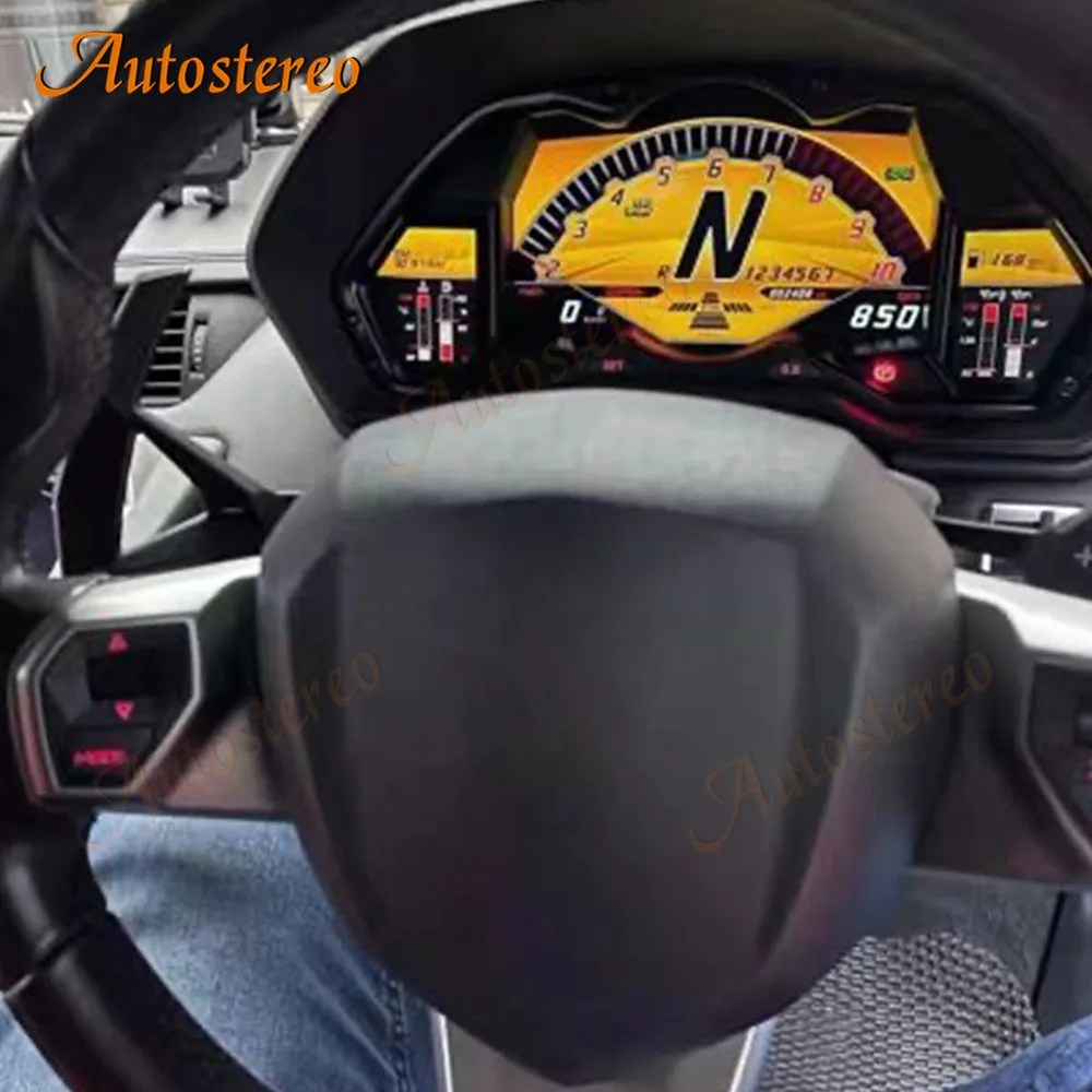 For Lamborghini Digital Cluster Car LCD Dashboard Panel Virtual Cockpit Instrument Speedometer Screen Heat Unit