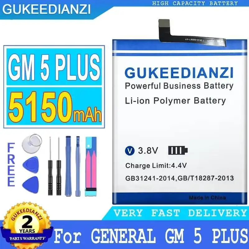 

5150Mah High-Efficiency Mobile Phone Battery For General GM5 Plus GM 5