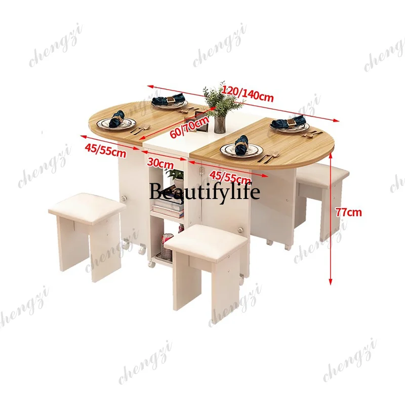 P182 Folding Dining Table Set 4 Chairs Italian Nordic Luxury Dining Table Decorate Simple Mesas Y Sillas De Comedor Kitchen Furn