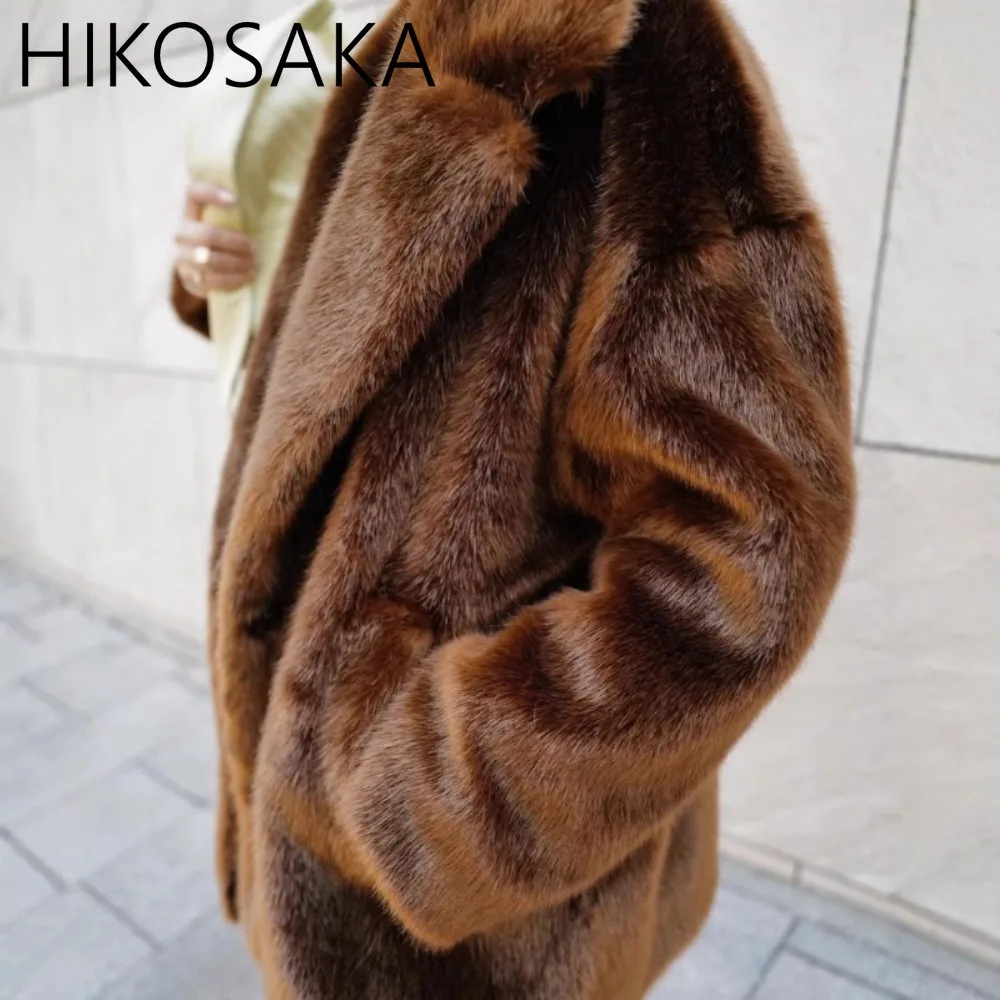 

Japan Style Fashion Plush Coats Autumn Winter Vintage Warm Jackets Women Casual All-match Loose OutwearsImitation Fur Fluffy Top