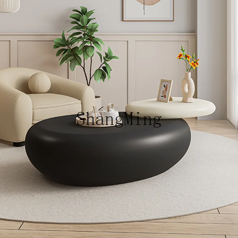 

CL Home Pebble Movable Small Low Table for Living Room Small Apartment Creative
