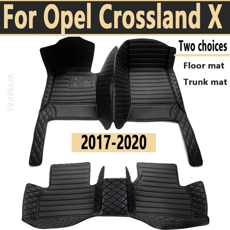 Car Floor Mats For Opel Crossland X 2017-2020 DropShipping Center Interior Accessories 100% Fit Leather Carpets Rugs Foot Pads