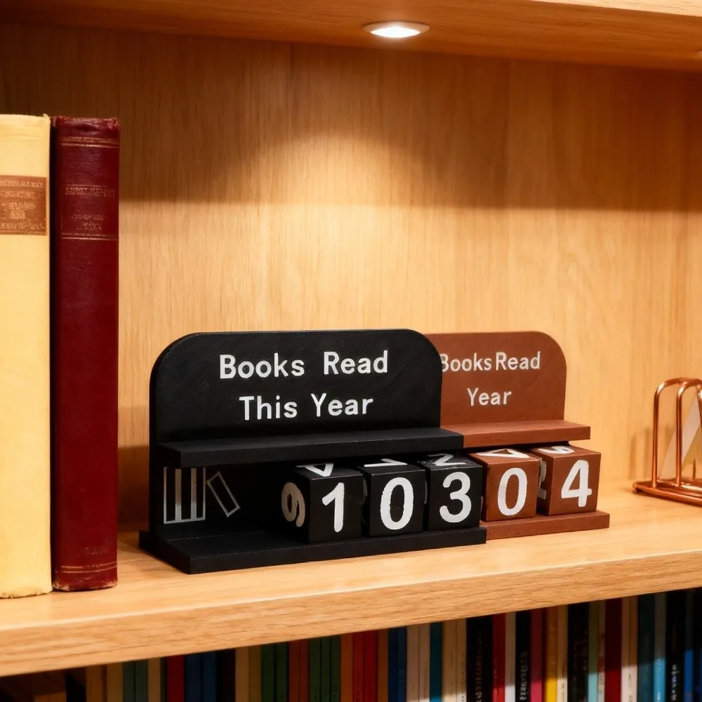 3D Printed Book Read Counter Plastic Reading Goal Display Reading Tracker Wear Resist Book Counting Ornament