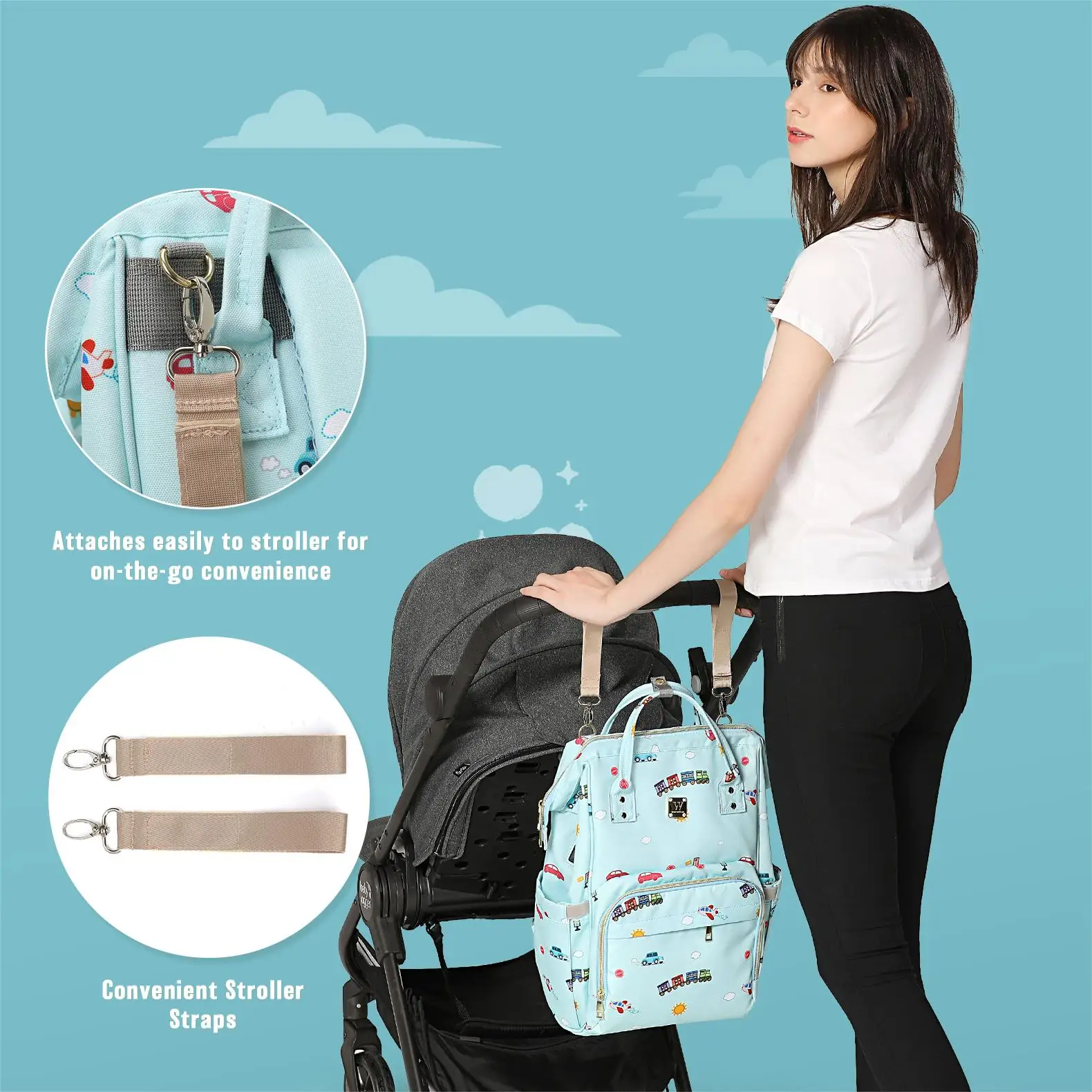 Baby Diaper Bag Backpack for Boys Girls, Diaper Backpack Travel Diaper Bags Changing Pad Shower Newborn Essentials Items for Mom