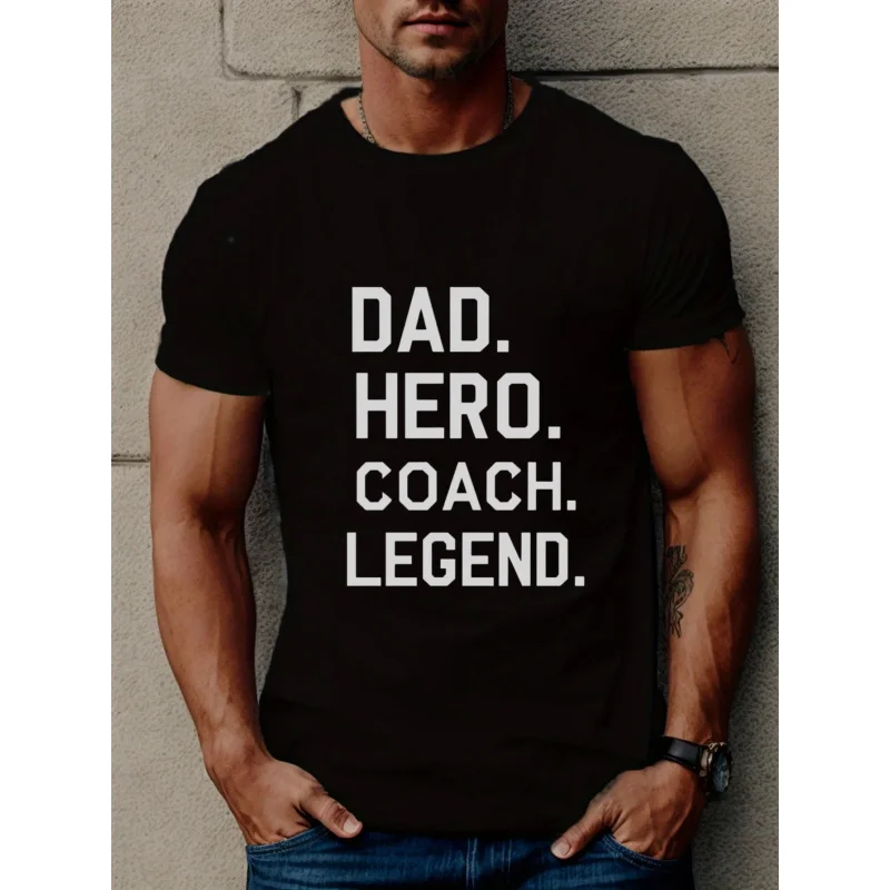 

Мужская футболка Black Dad Hero Coach Legend с принтом, хлопок высокого качества, 180 г