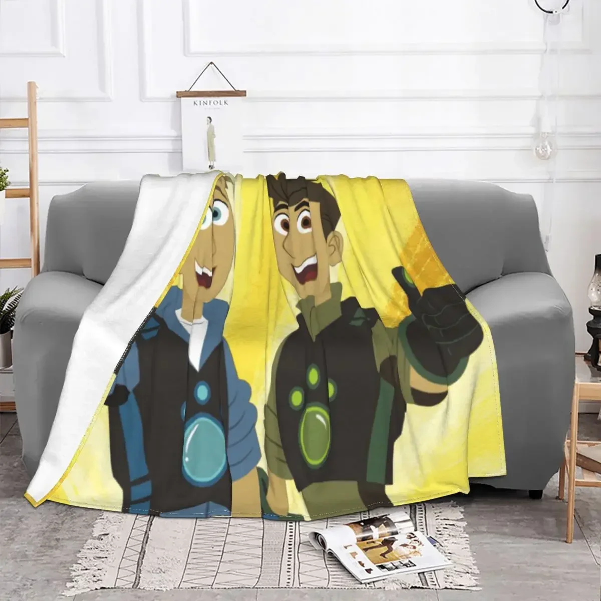 Wild Kratts Chris Educational Animation Thumbs Up Portable Warm Throw Blankets for Bedding Travel