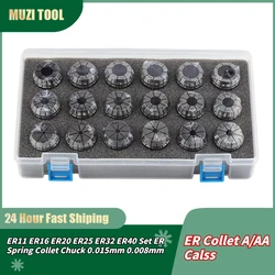 ER11 ER16 ER20 ER25 ER32 ER40 세트 ER 용수철 콜릿 척, CNC 밀링 공구 거치대 타각기 선반용 0.015mm 0.008mm