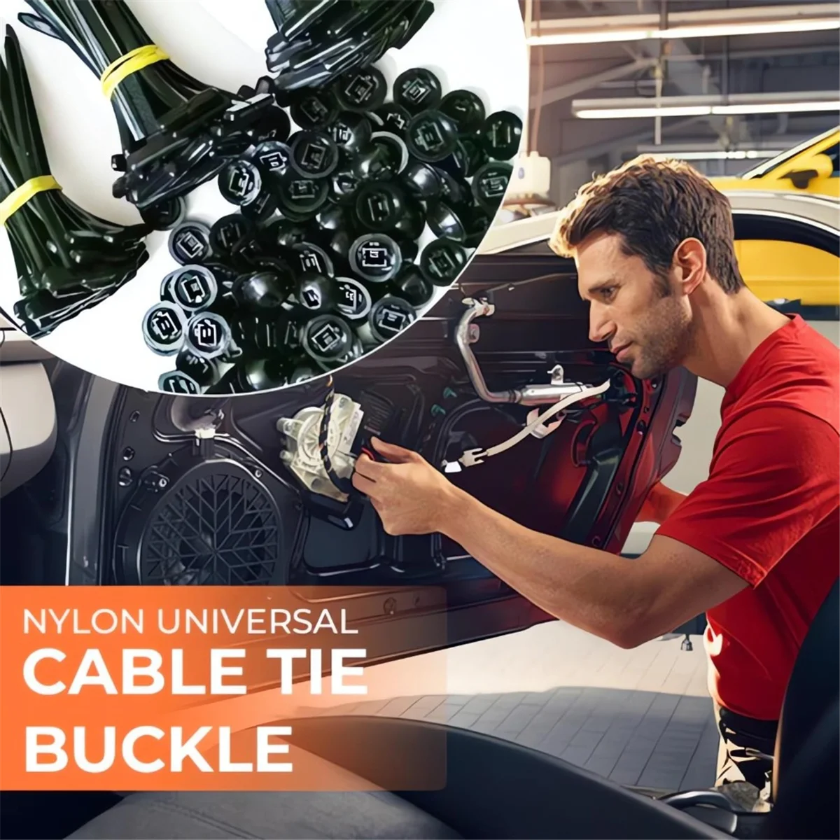 A002 Nylon Universal Cable Tie Buckle Upgrade Multipurpose Plastic Cable Ties Tool Heavy Duty Self Locking 20PCS