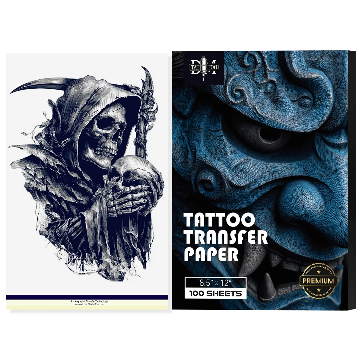 DM 100PCS Premium Tattoo Transfer Paper 4 Layer Free Hand Thermal Copier Stencil Paper for Tattooists Tattoo Supplies
