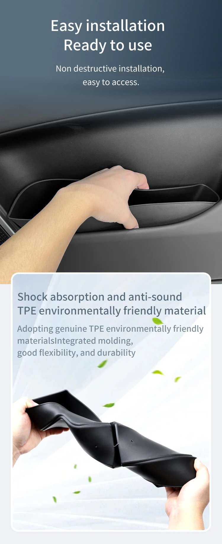 Smabee for Xpeng G9 2024 2025 2026 Door Side Storage Box TPE Front Rear Door Handle Organizer Tidying Car Accessories