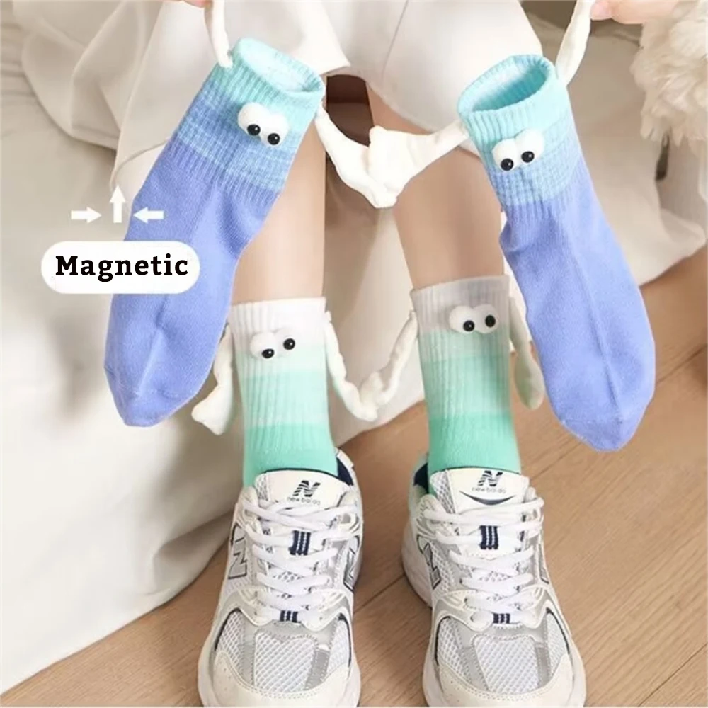 Women's color hand grip socks personality magnetic cute socks Couple fun socks