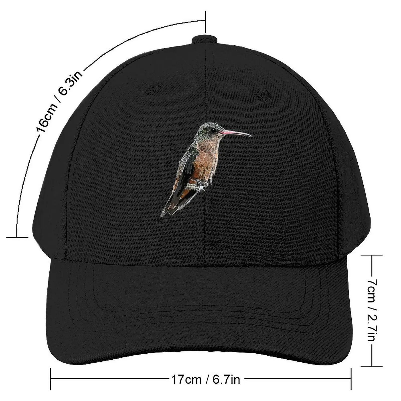 A Cinnamon Hummingbird White Alternate Design Painting Print Baseball Cap Thermal Visor Mountaineering Women's Hats Men's