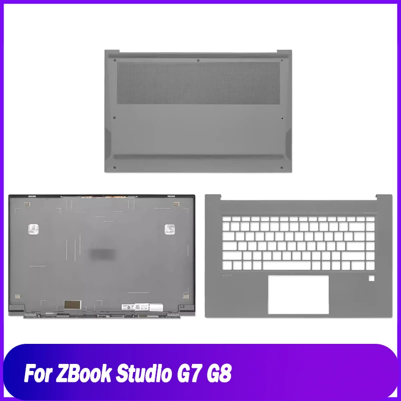 غطاء خلفي جديد لأجهزة الكمبيوتر المحمول HP ZBook Studio G7 G8 Series LCD الغطاء الخلفي Palmrest العلوي السفلي قاعدة غطاء رمادي A C D