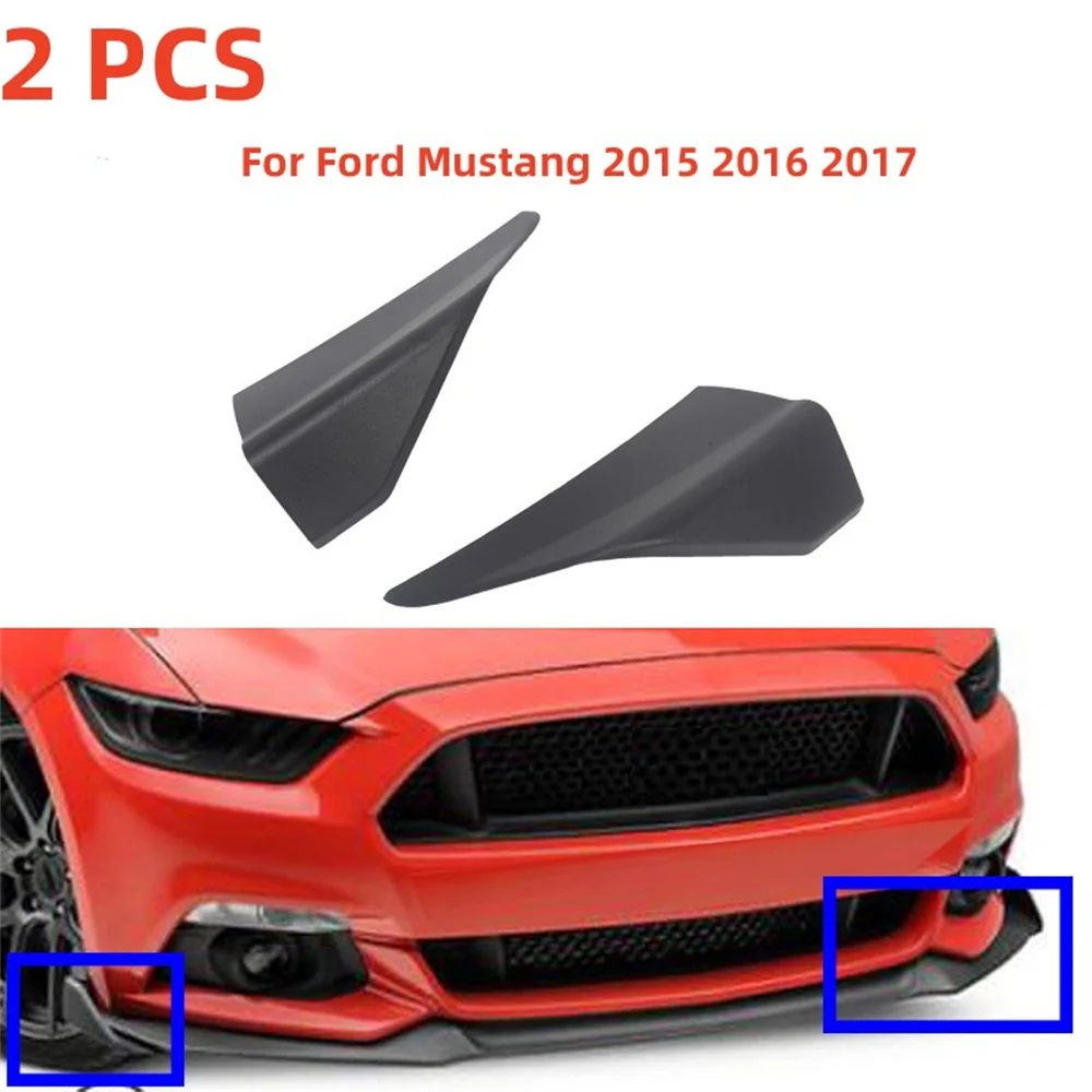 2PCS ABS Car Front Bumper Slitter Lip Diffuser Chin Spoiler Winglets Guard Protector For Ford Mustang 2015 2016 2017