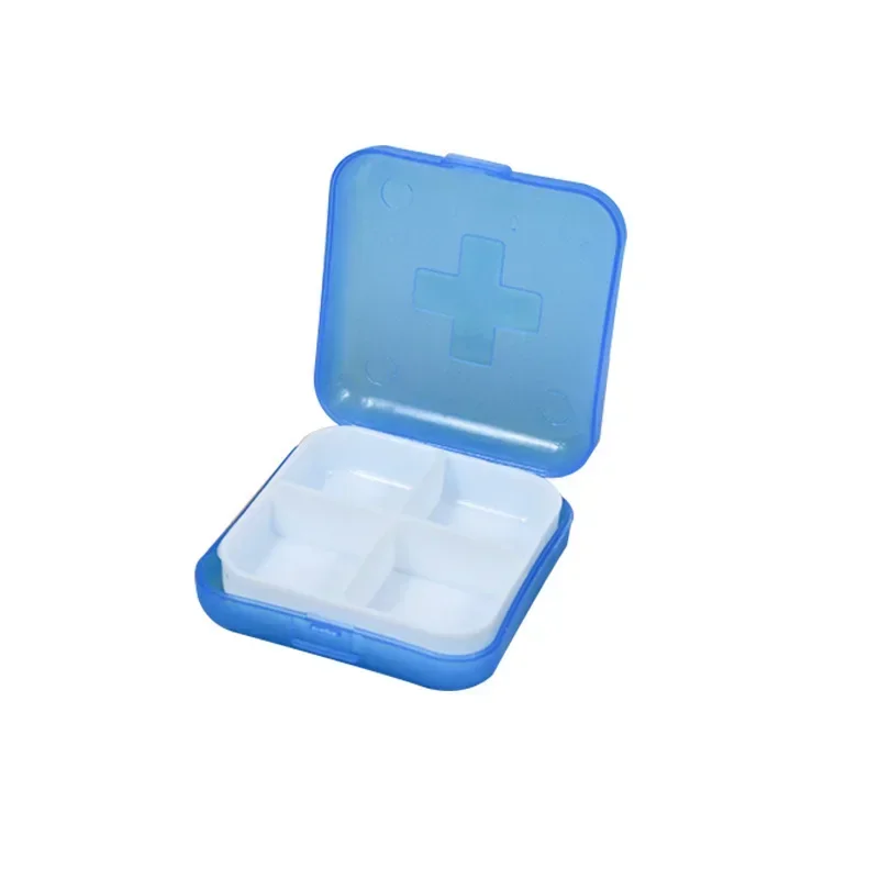 4 Grids Pill Box Organizer Container for Tablets Travel Small Tablet Box Wheat Straw Medicine Container Organizer Boxes