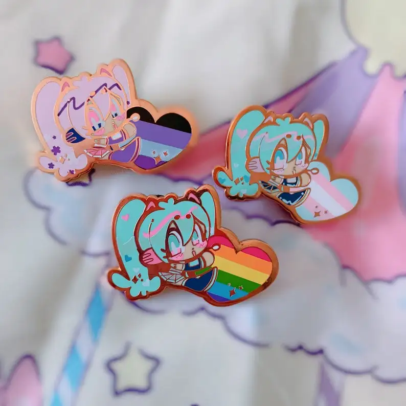 Vocaloid Pride Miku Enamel Pins