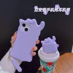 3D Cute Cartoon Ghost Soft Rubber Case for iPhone 15 14 13 12 11 Pro Max Shockproof Cover Stylus Pen Pendant Halloween Gifts