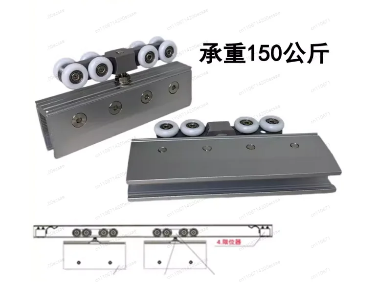 Open-hole-free Glass Door Sliding Door Wheel Frameless Glass Door Hanging Wheel Imported Silent Glass Eight-wheel Sliding