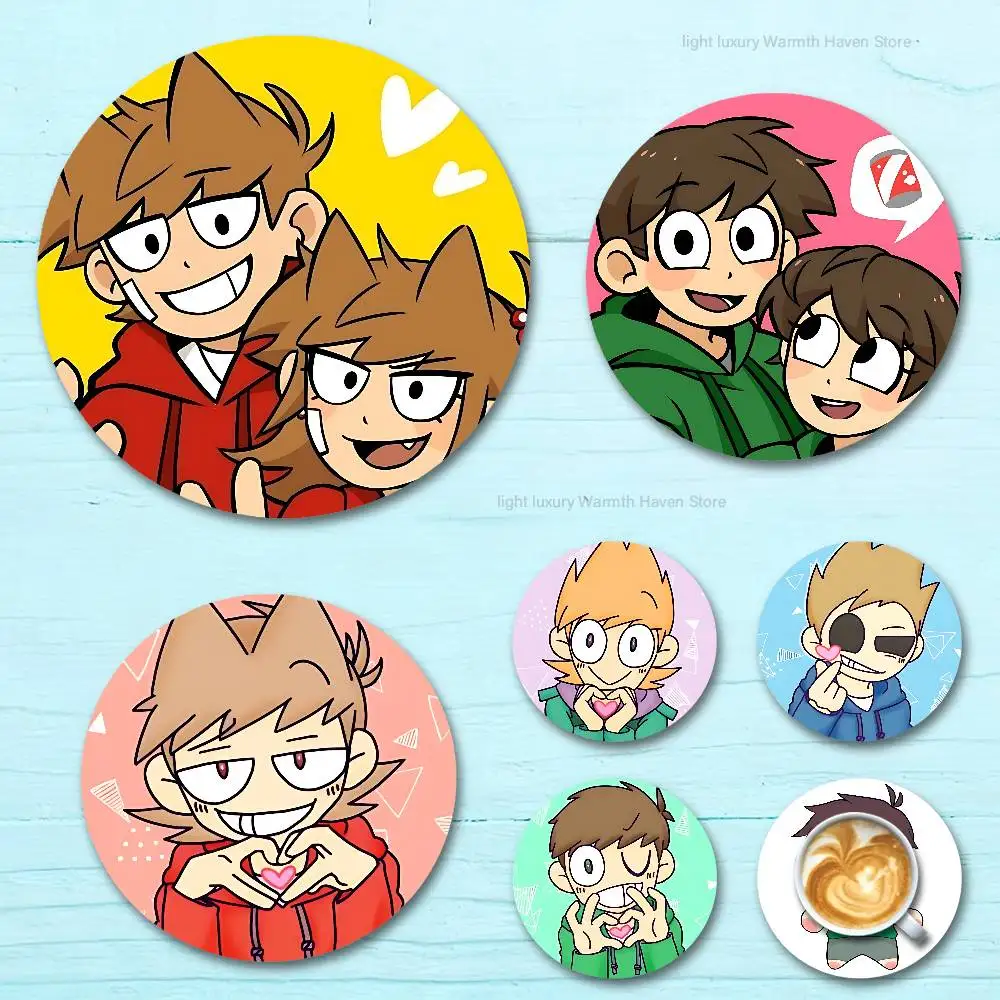 

Hot Web Drama E-Eddsworlds-S wooden anti-slip coasters suitable for home office and theme party decoration