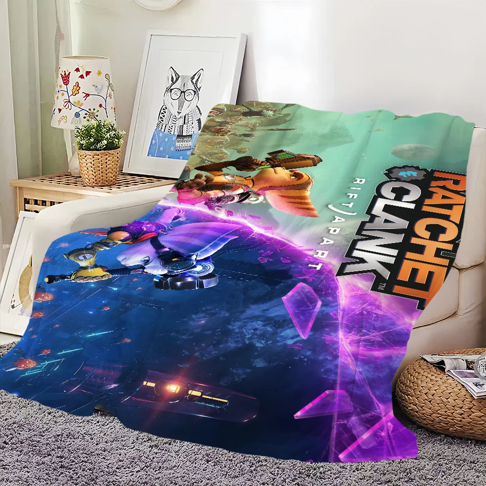 Game R-Ratchet And C-Clank Rift Blanket Skin friendly comfort warm soft plush blanket suitable sofa living room office bedroom