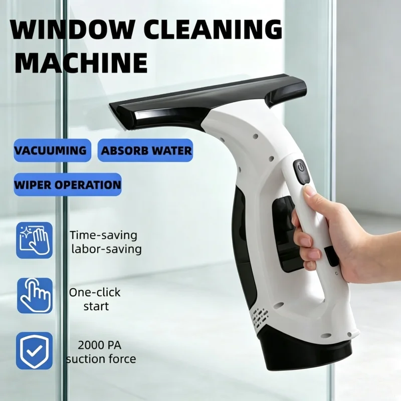 Multifunctional Electric Window Cleaning Machine White Cordless USB Rechargeable Glass Cleaning Tool Home Bathroom Wiper