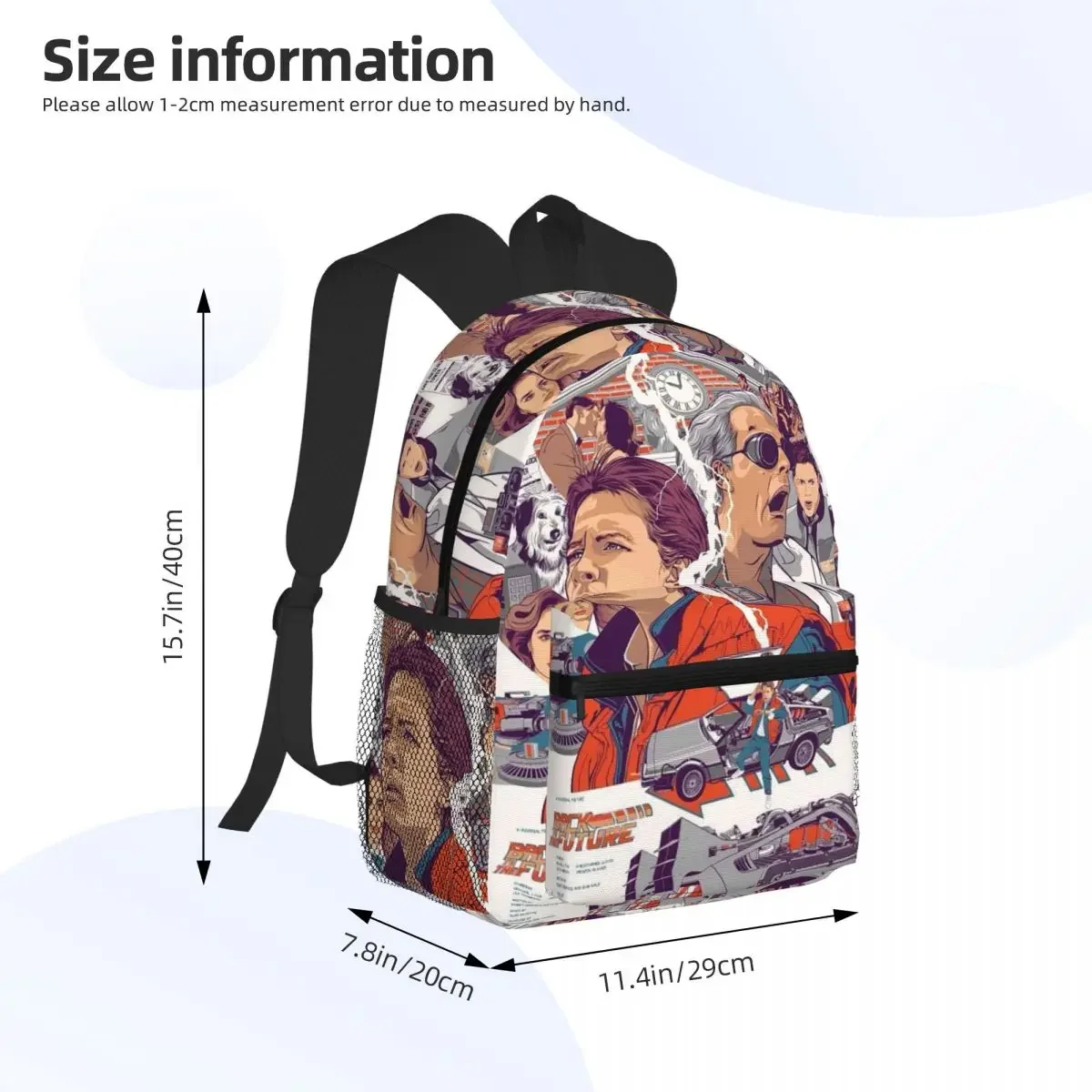 Back To The Future Student Backpack School Bag Hiking Travel Daypack for Men Women Fashion Bookbag Shoulder Bags