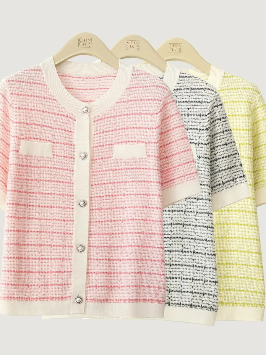 

e Beau ature Wool Knitted Cardigan ort Sve Color Blo Sweater Soft Woolen Women's Faion Top