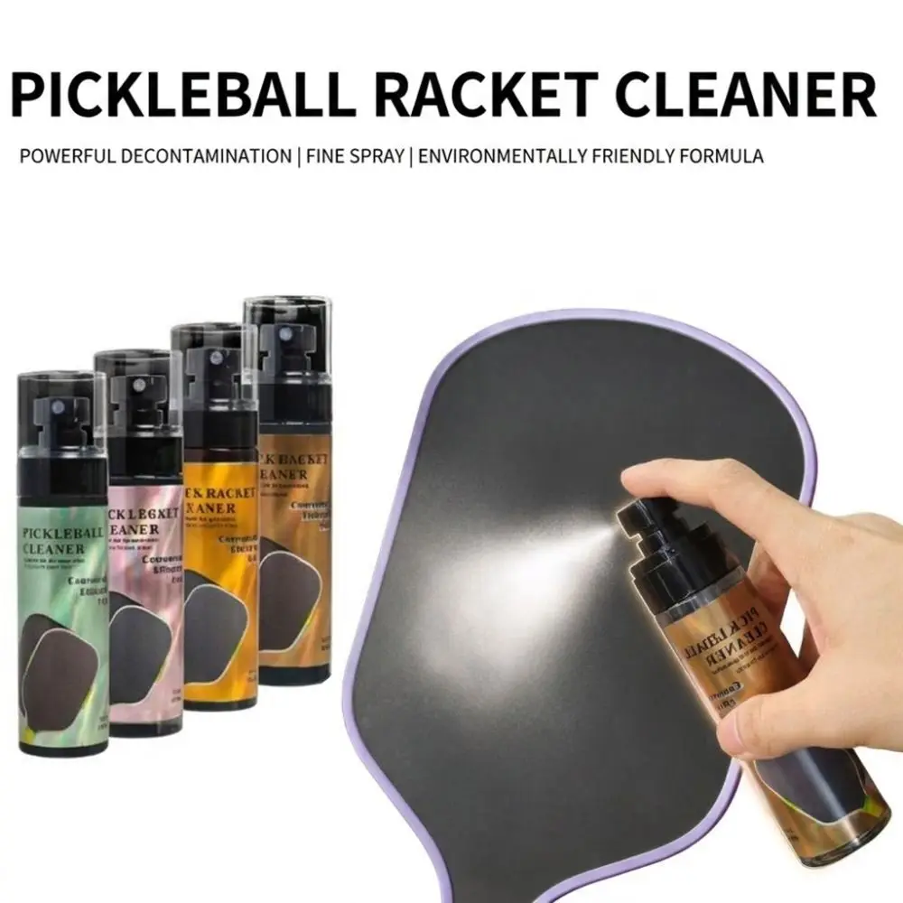 Spray Bottle Pickleball Paddle Cleaner Fast Cleaning Convenient Use Paddle Cleaning Mist Pink Holographic Label Clear Cap