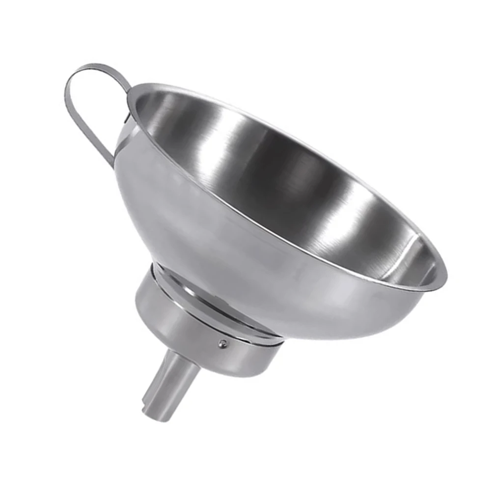

Stainless Steel Funnel Practical Liquor Dispensing Oil Transferring Funnel Kitchen Gadget Spill Free Easy Clean