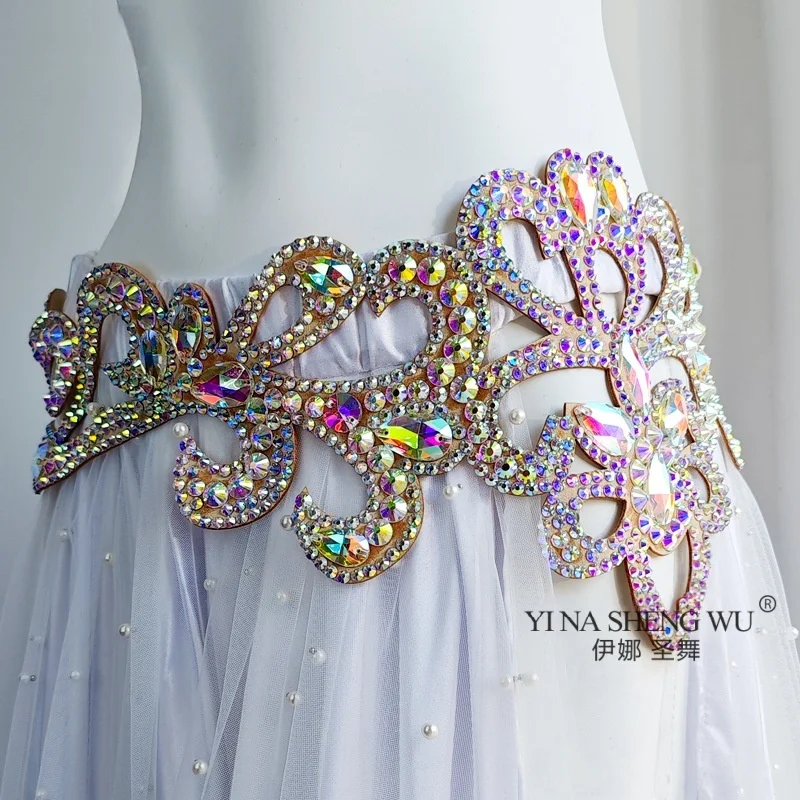 Nowy, ręcznie wykonany, pełny diamentowy taniec brzucha dla przemysłu ciężkiego, orientalny indyjski trening, łańcuszek w talii