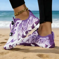 Women Quick Dry Barefoot Water Shoes, Gradient Print Breathable Aqua Sneakers, Non Slip Lightweight Swim Surfing Footwear for Beach Snorkeling River Walking Yoga 4
