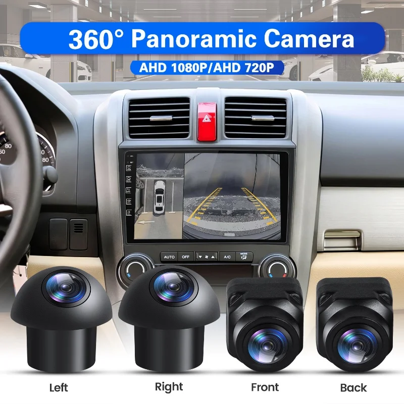 

360° Panoramic Camera 3D AHD 1080P/720P Rear / Front / Left / Right 360 Bird View Camera for Car Android Radio Multimedia Player