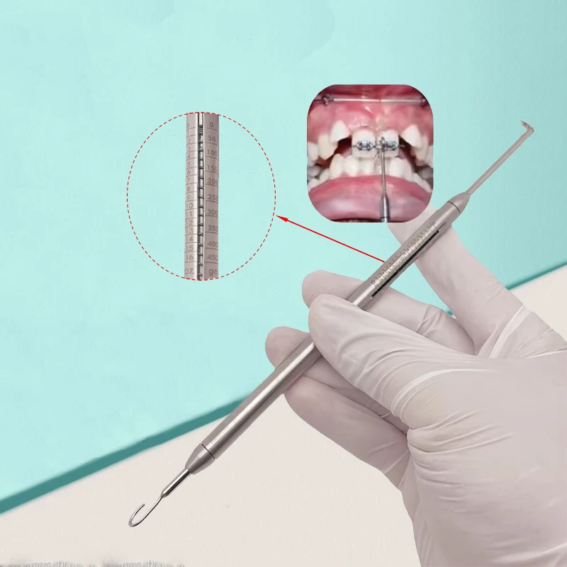 

Orthodontic Tension Meter Dental Force Gauge for Braces Elastic Bands Autoclavable Ortho Tool with Precise Measurement Scale