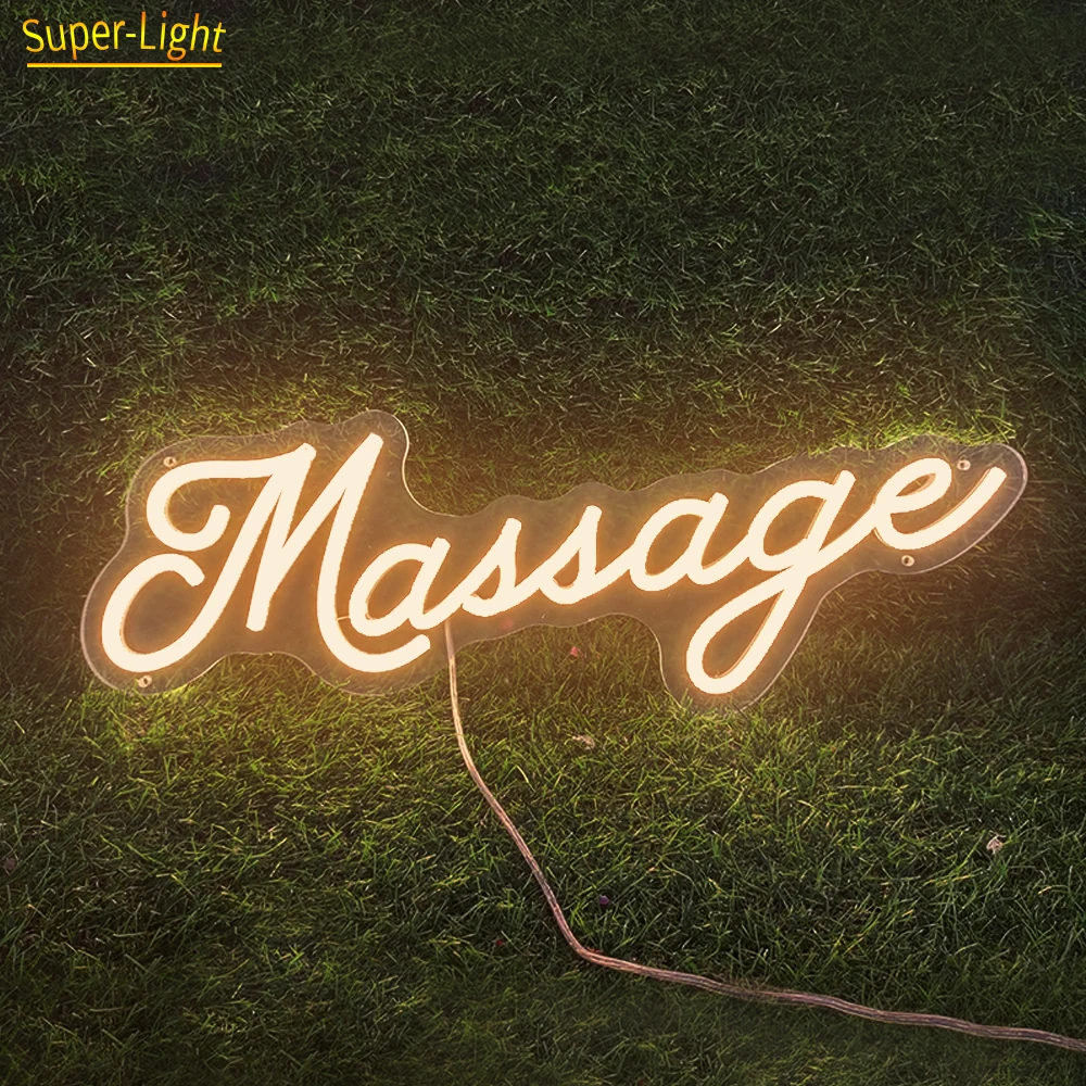 Custom Big Led Open Light Massage Heals The Soul Massage Neon Sign Wall Decor Spa Center Massage Therapy Wall Decoration