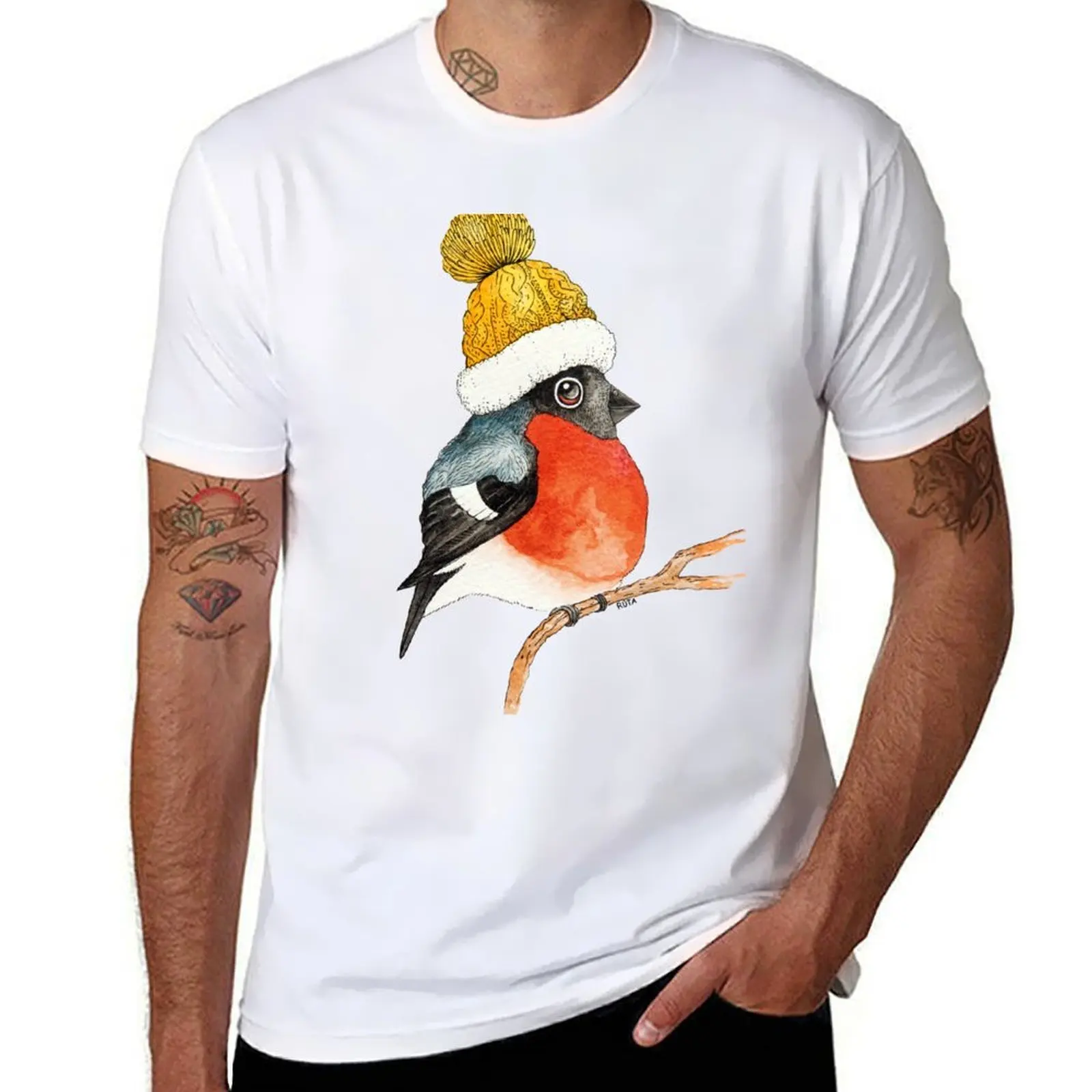 

Christmas bird Bullfinch T-Shirt essential t shirt t shirts for man slim fit T-Shirt