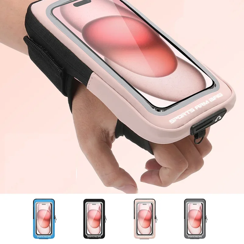 Outdoor Sport Armband Bags Unisex Touchable Phone Running Wrist Armbands Bags Elastic Band Waterproof Hiking Storage Bag