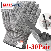 1-30pair Lv5 HPPE Cut-Resistant Gloves Industrial Kitchen/Gardening Safety Gloves Anti-Scratch Cut-Proof for Glass Metal Handlin