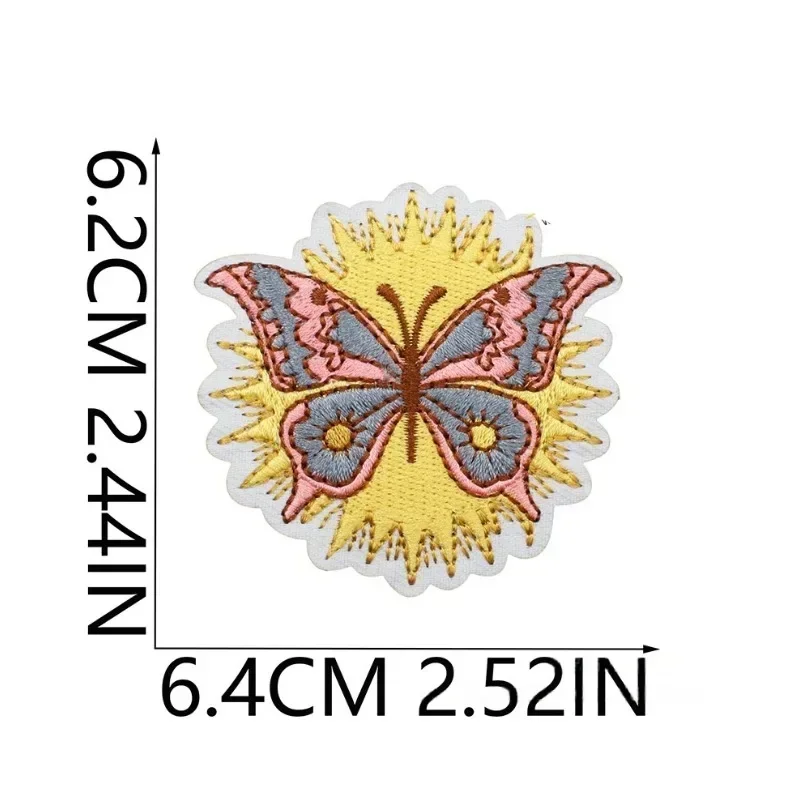 Art Chapter Cartoon Sunset Embroidery Decorative Ironing Sewing DIY Cartoon Floral Logo Clothing Shoes Hat Bag Patch
