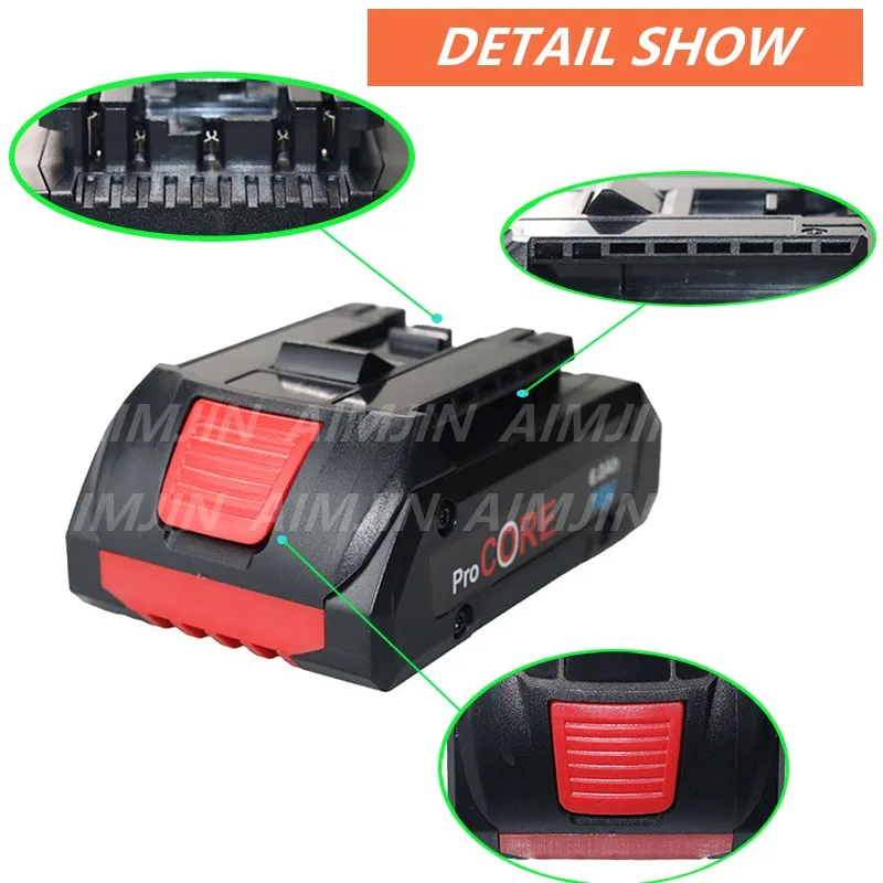 1Packs 18V 6.0Ah Lithium-Ion Battery Replacement for Bosch 18 Volt Cordless Power Tool Drills for Procore 1600A016GB